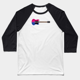 Bisexual Pride Flag Electric Guitar Baseball T-Shirt